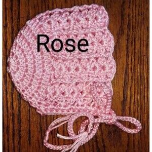 Hat Newborn To 3 Months New Rose Pink Leia Allen Handmade Crochet Winter Bonnet